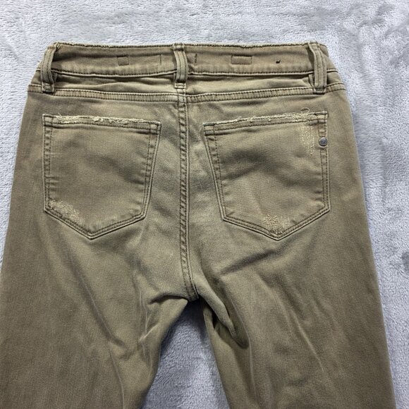 Miss Me Jeans Women's Size 27x27 Army Green Ankle Skinny Raw Hem Mid Rise - Picture 3 of 10